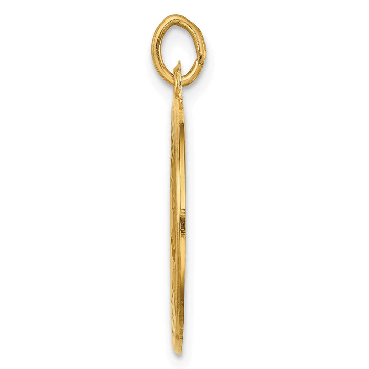14K Yellow Gold Polished Satin Small Round St. Joseph Medal Pendant