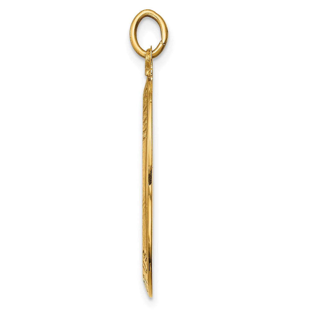 14K Yellow Gold Polished Satin Solid Oval St. Joseph Medal Pendant