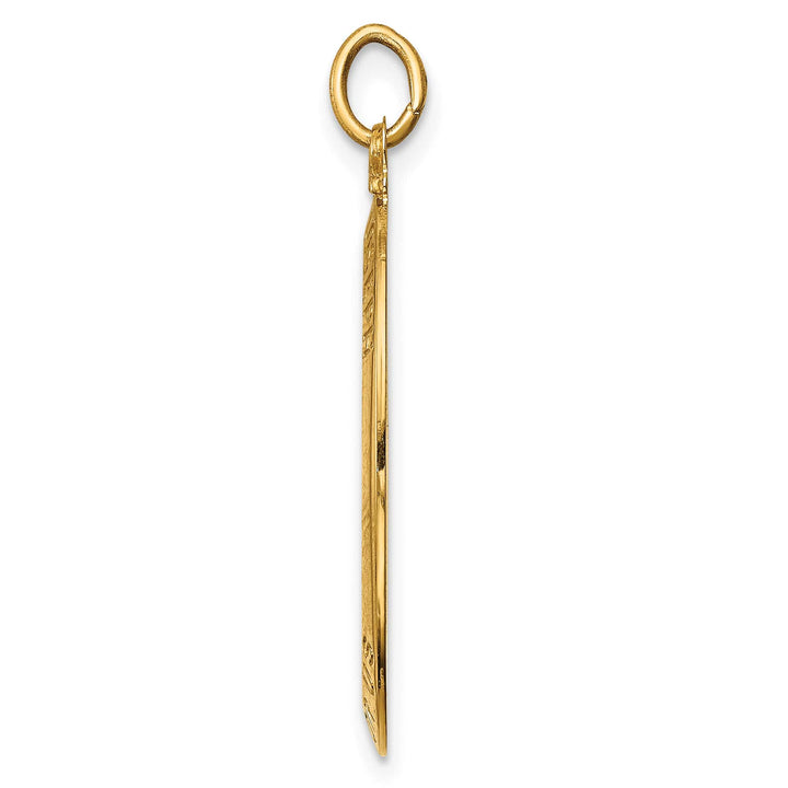 14K Yellow Gold Polished Satin Solid Oval St. Joseph Medal Pendant
