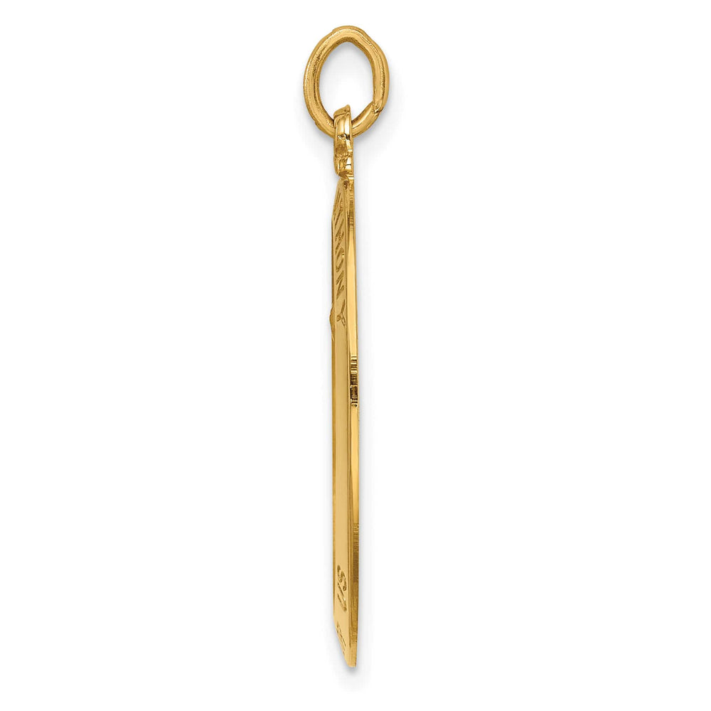 14K Yellow Gold Polished Satin Solid St. Anthony Medal Oval Pendant