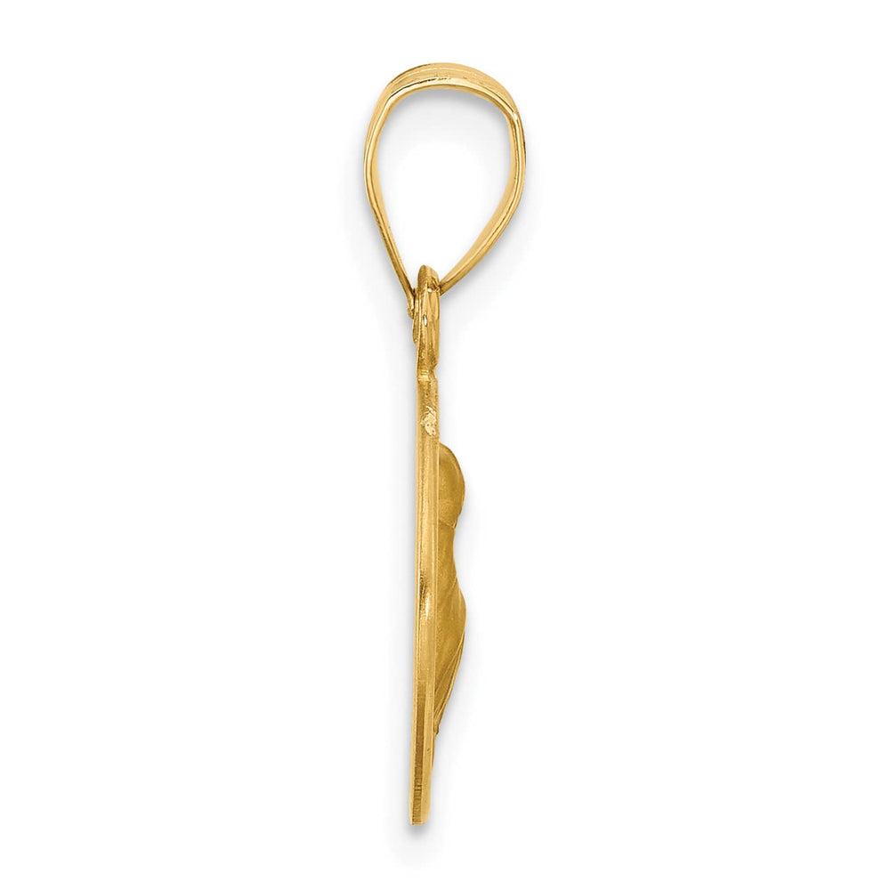 14K Yellow Gold Polished Satin St. Anthony Medal Pendant