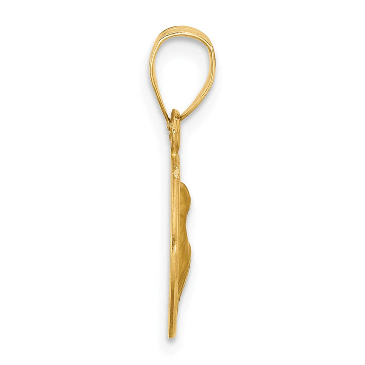 14K Yellow Gold Polished Satin St. Anthony Medal Pendant