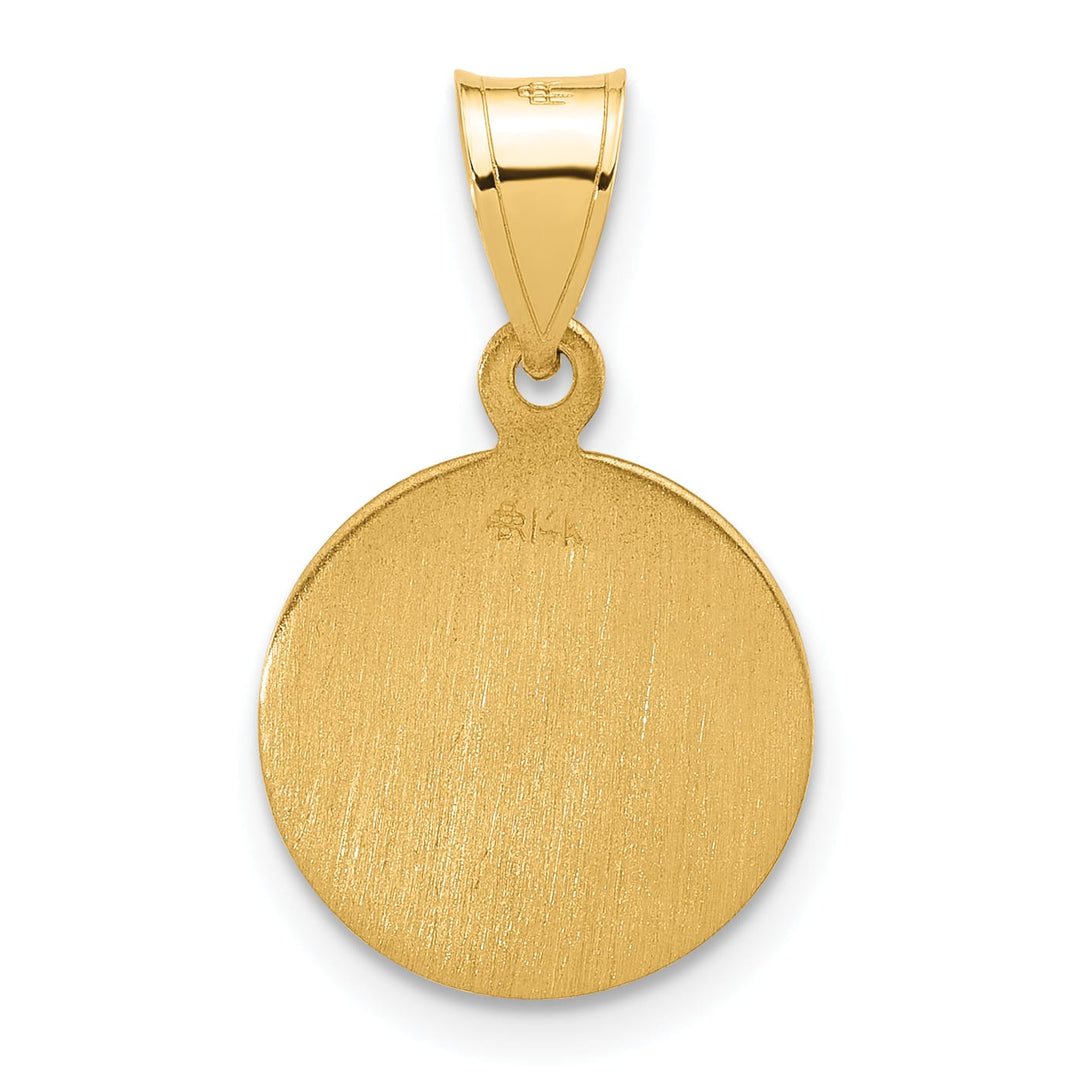 14K Yellow Gold Polished Satin St. Anthony Medal Pendant