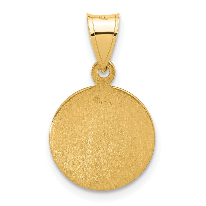 14K Yellow Gold Polished Satin St. Anthony Medal Pendant