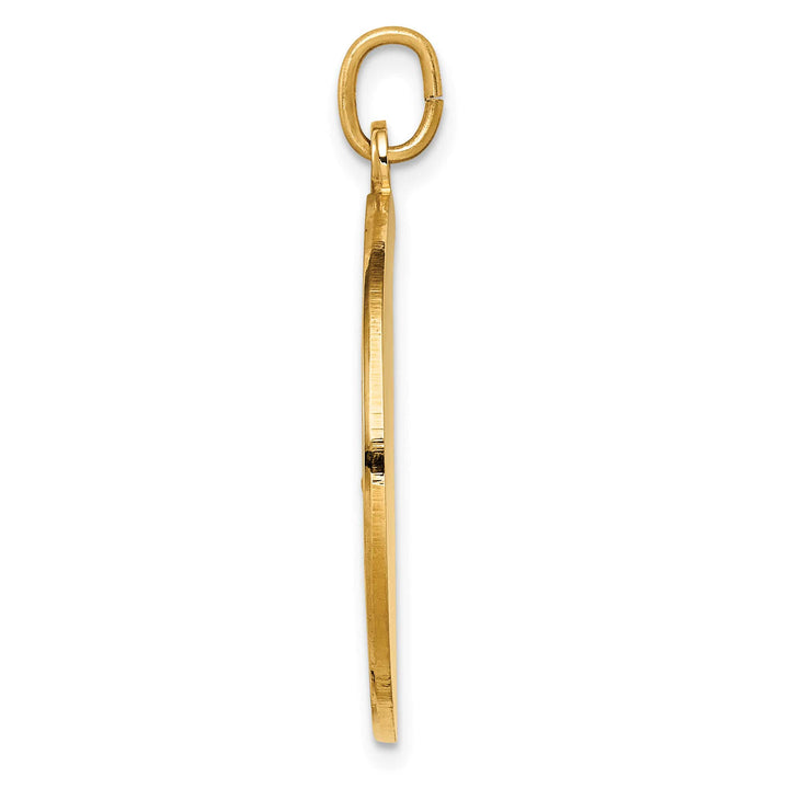 14K Yellow Gold Polished Satin St. Christopher Medal Round Pendant