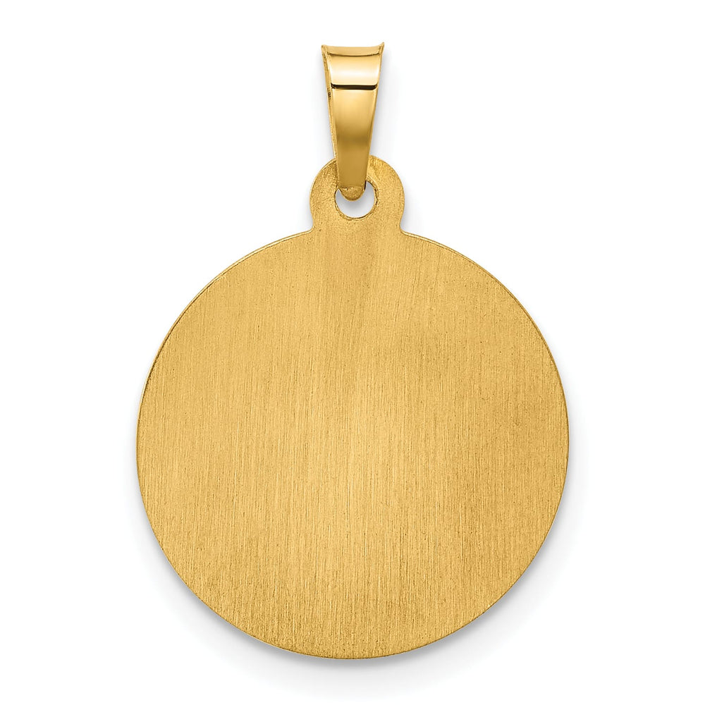 14K Yellow Gold Polished Satin St. Jude Thaddeus Medal Round Charm