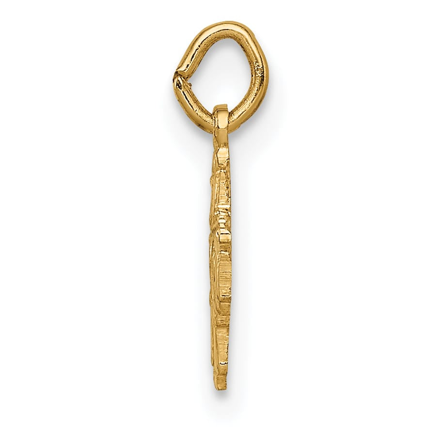 14K Yellow Gold Polished Solid Tiny 4-Way Medal Charm