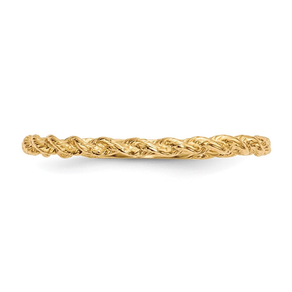 14k Yellow Gold Polished Twisted Rope Ring