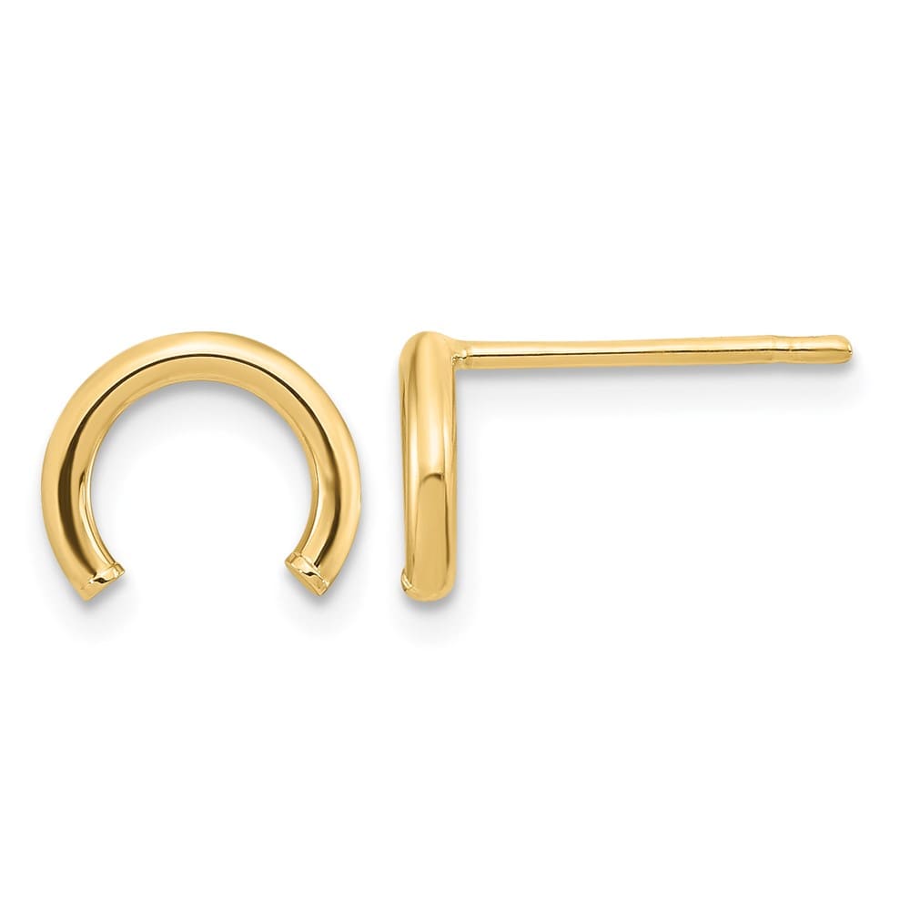 14K Yellow Gold Polished U Shape Tube Post Earrings, view 1 of 4