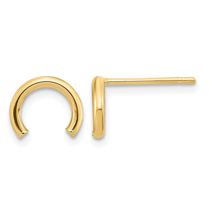 14K Yellow Gold Polished U Shape Tube Post Earrings, view 1 of 4