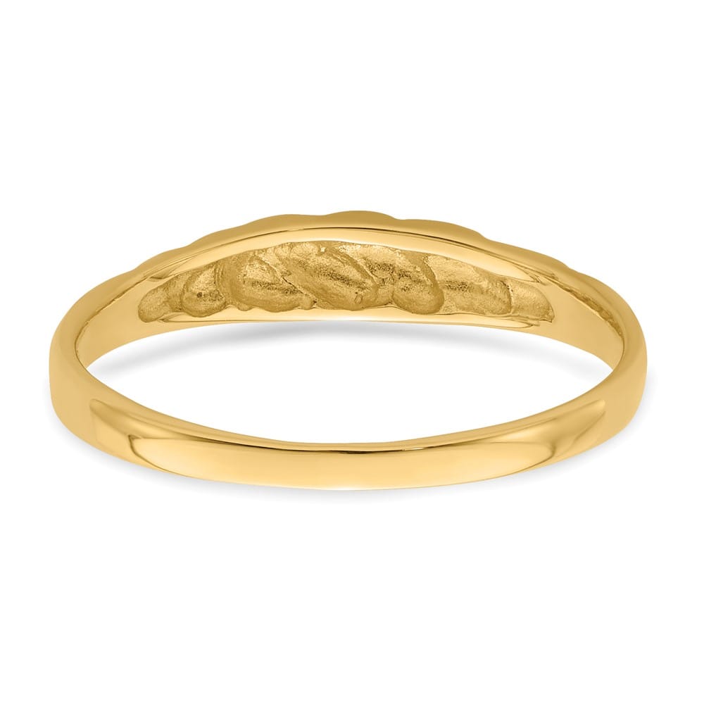 14k Yellow Gold Polished Valley Dome Ring