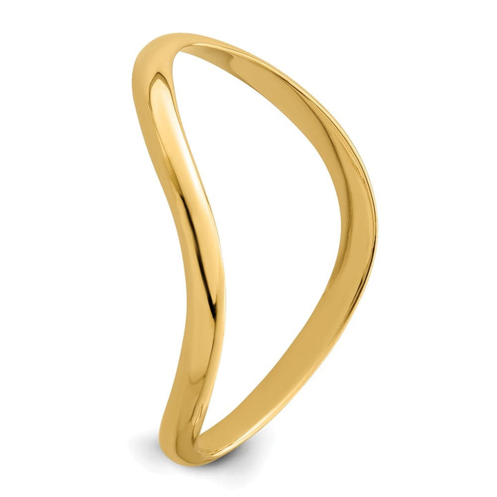 14k Yellow Gold Polished Wave Fashion Thumb Ring