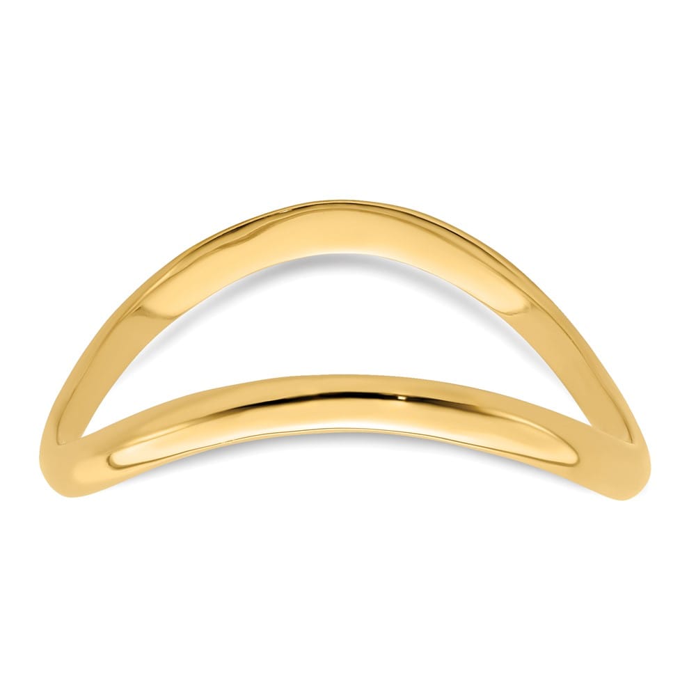 14k Yellow Gold Polished Wave Fashion Thumb Ring