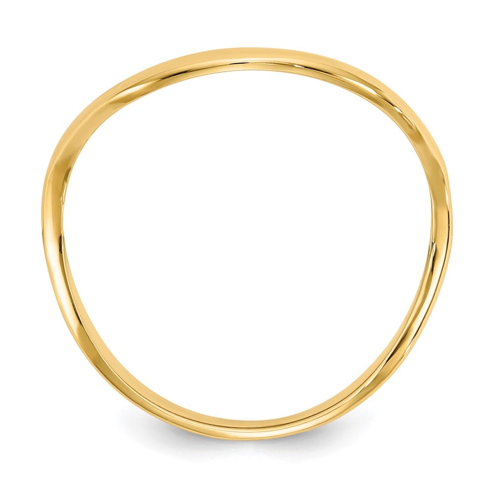 14k Yellow Gold Polished Wave Fashion Thumb Ring