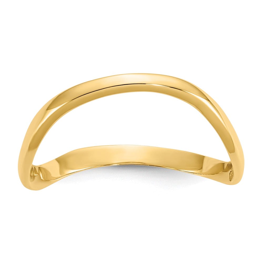 14k Yellow Gold Polished Wave Fashion Thumb Ring
