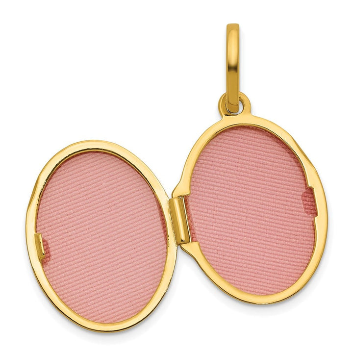 14K Yellow Gold Polished with Beaded Border 17mm Oval Locket
