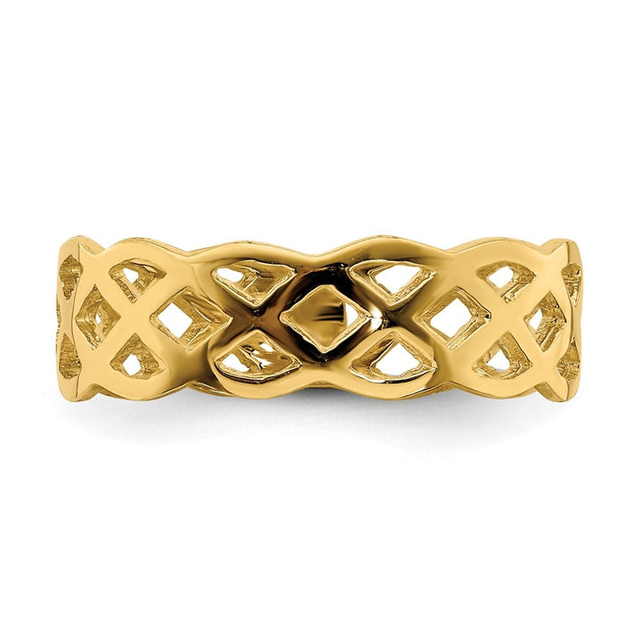 14k Yellow Gold Polished Woven Celtic Knot Band
