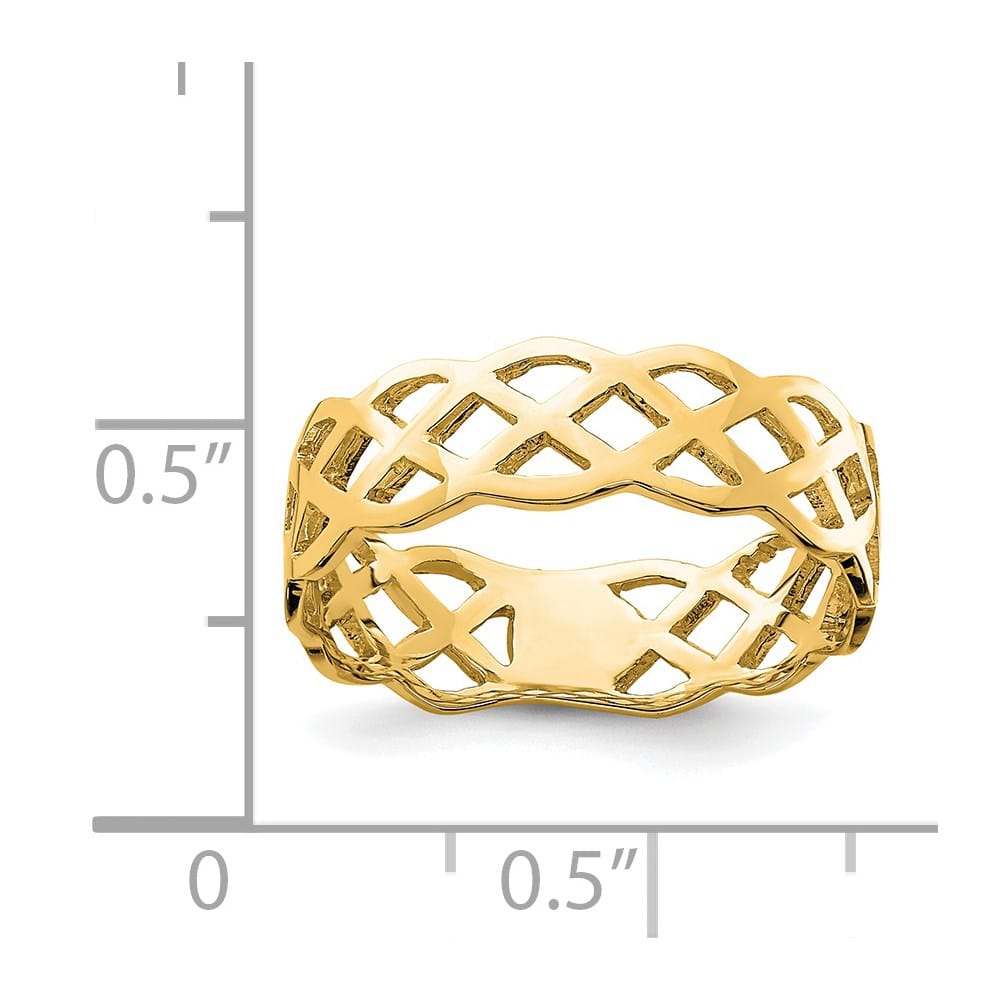 14k Yellow Gold Polished Woven Celtic Knot Band