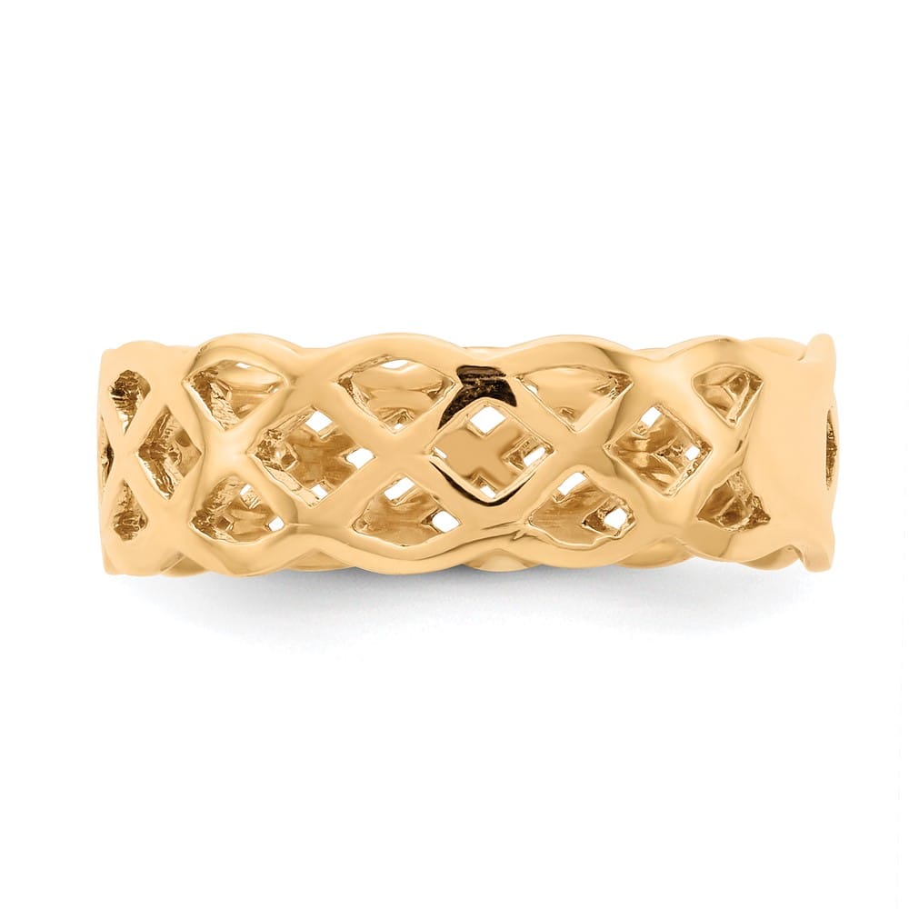 14k Yellow Gold Polished Woven Celtic Knot Band