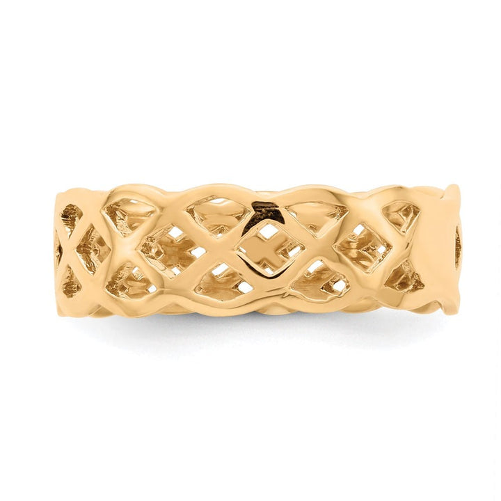 14k Yellow Gold Polished Woven Celtic Knot Band