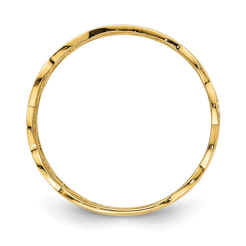14k Yellow Gold Polished Woven Celtic Knot Band