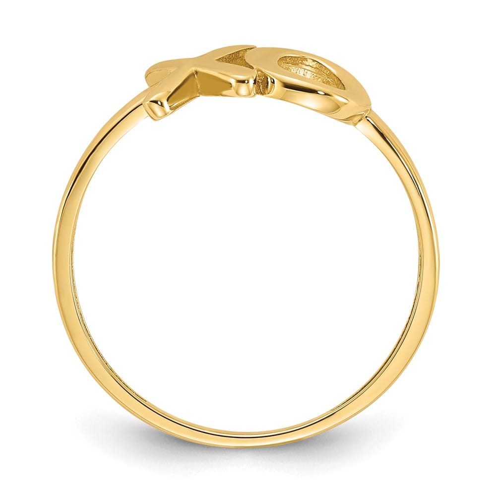 14k Yellow Gold Polished X-O Ring