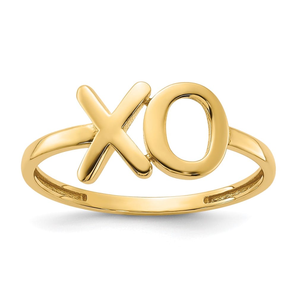 14k Yellow Gold Polished X-O Ring