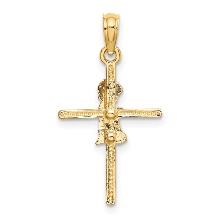 14K Yellow Gold Praying Boy Cross Charm