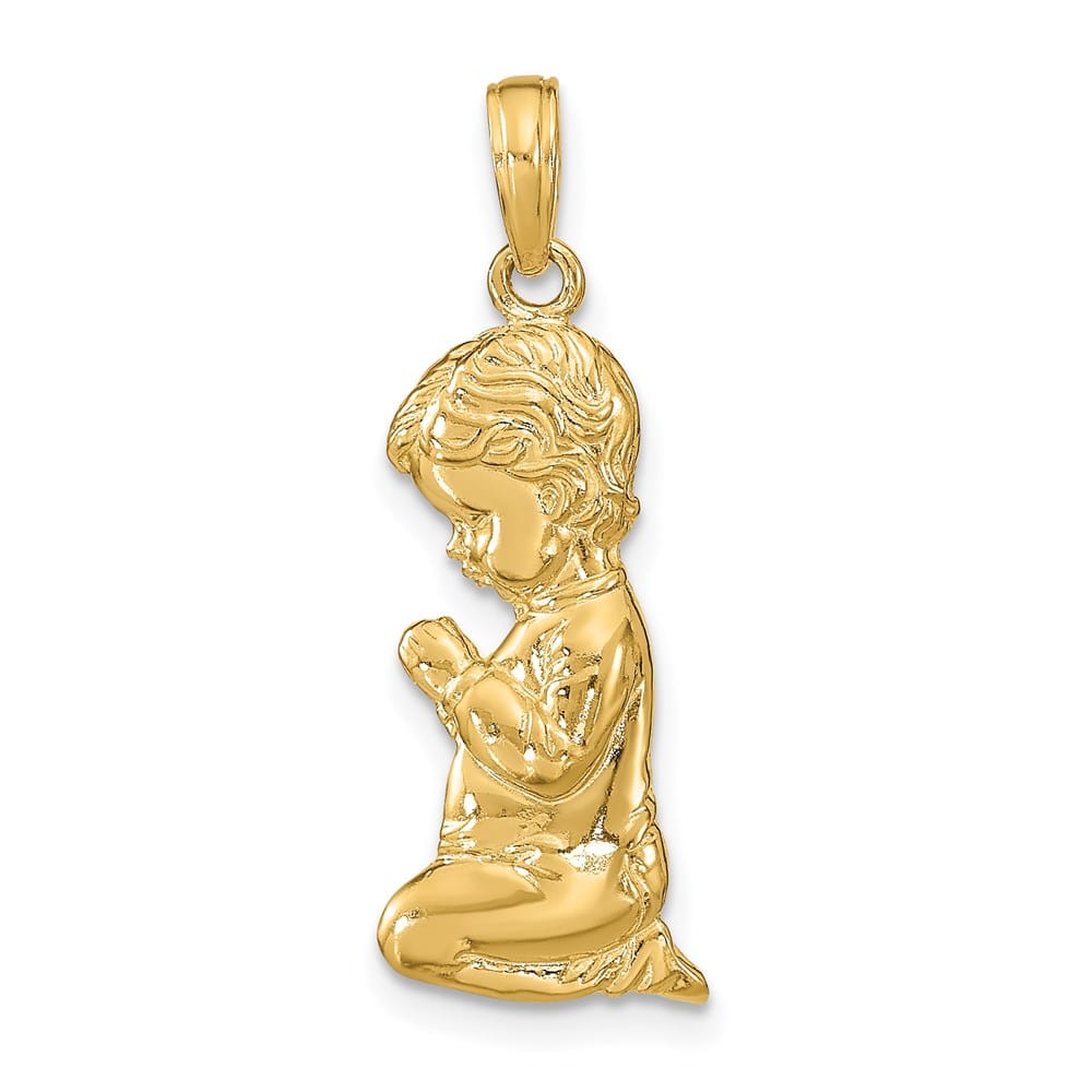 14K Yellow Gold Praying Boy Pendant