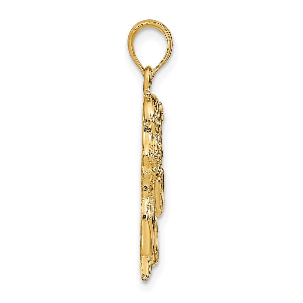 14K Yellow Gold Praying Girl Pendant