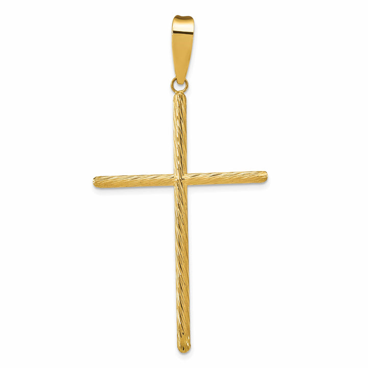 Lovely Rita's 14K Yellow Gold Refined & Textured Fancy Latin Cross Pendant