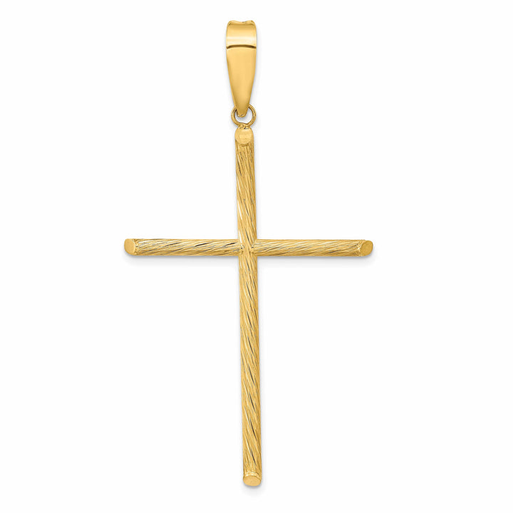 Lovely Rita's 14K Yellow Gold Refined & Textured Fancy Latin Cross Pendant