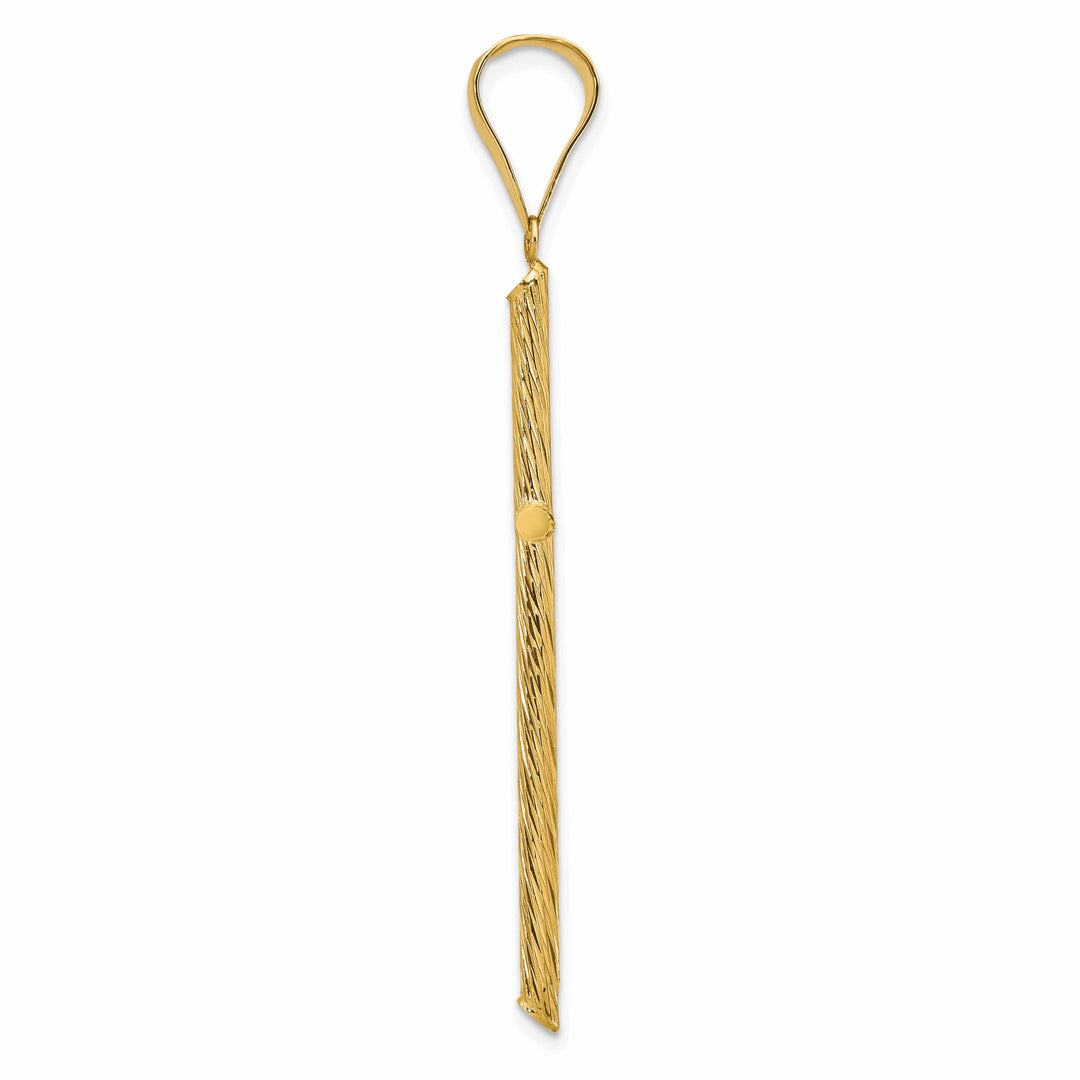 Lovely Rita's 14K Yellow Gold Refined & Textured Fancy Latin Cross Pendant