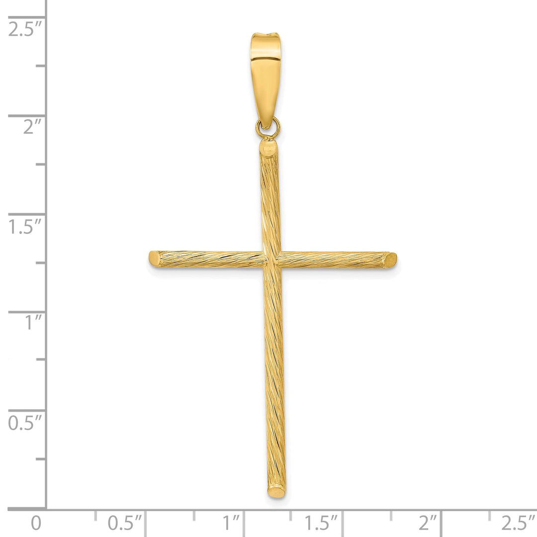 Lovely Rita's 14K Yellow Gold Refined & Textured Fancy Latin Cross Pendant
