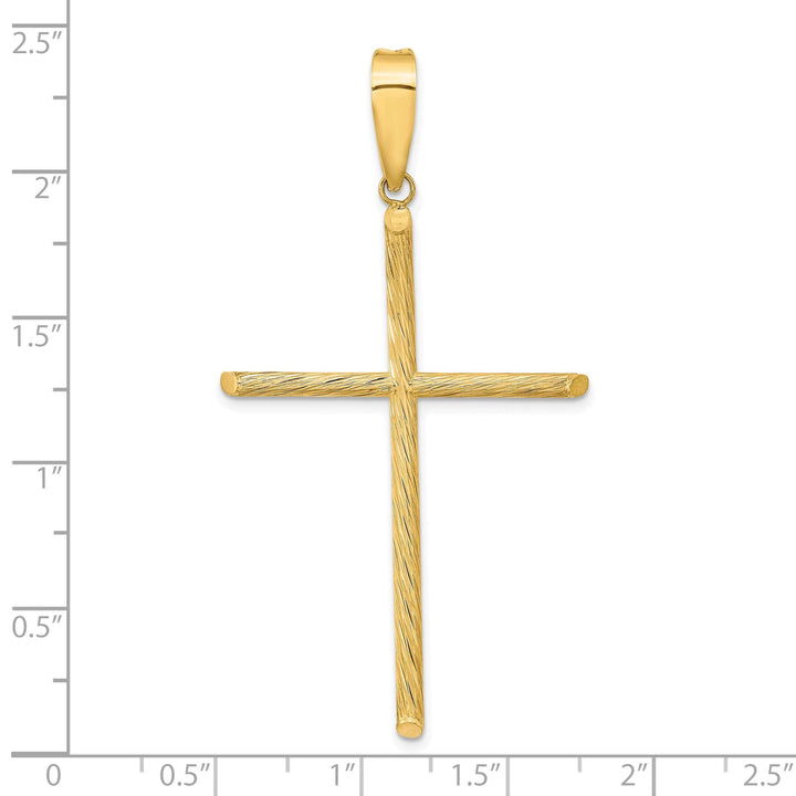 Lovely Rita's 14K Yellow Gold Refined & Textured Fancy Latin Cross Pendant