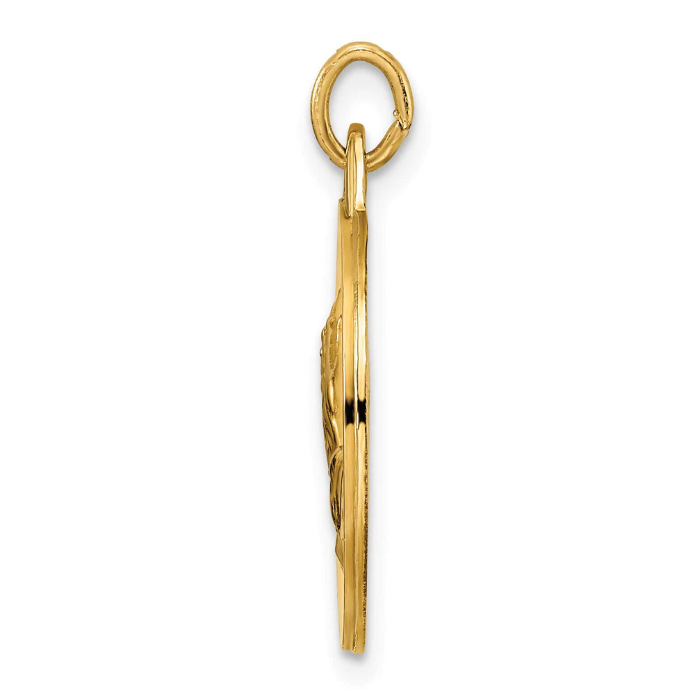 14K Yellow Gold Reversible Praying Hands and Serenity Prayer Disc