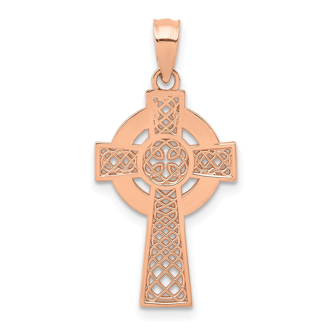 14K Yellow Gold Rose Gold Celtic Cross Pendant