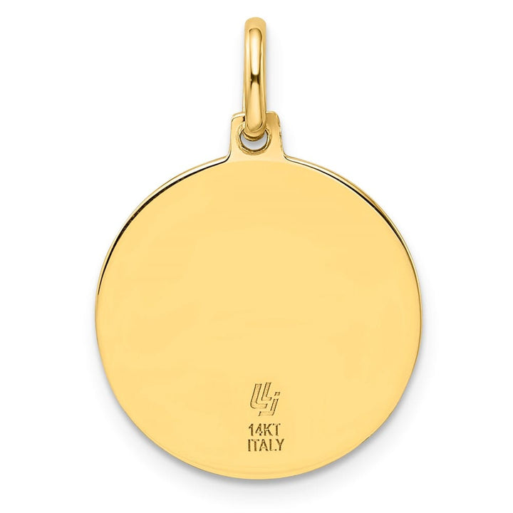 14K Yellow Gold Round St. Christopher 20.75 mm x 18.5 mm Pendant