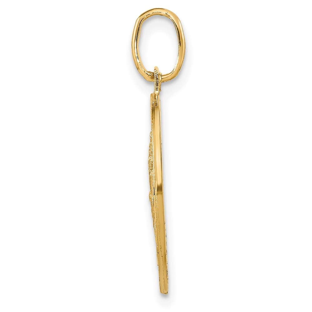 14K Yellow Gold Round St. Christopher 20.75 mm x 18.5 mm Pendant