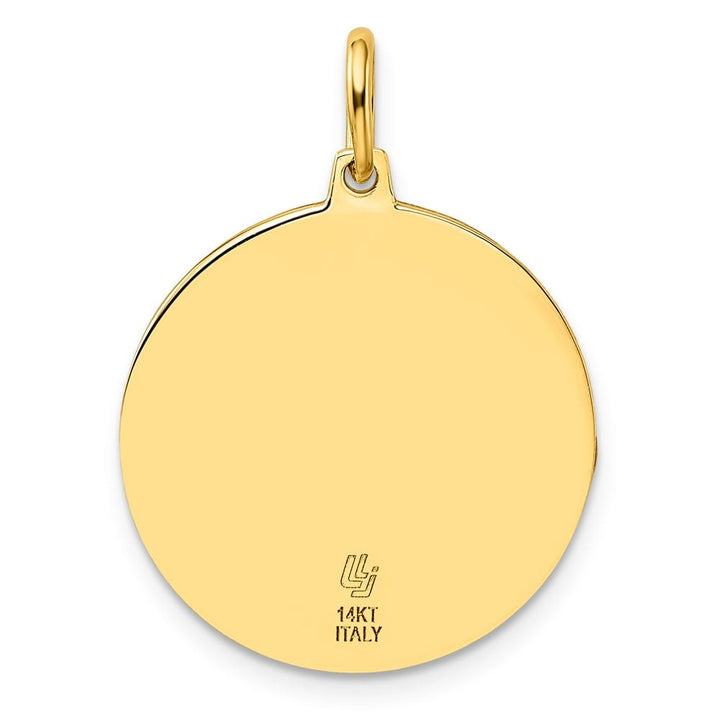 14K Yellow Gold Round St. Christopher 23.25 mm x 21 mm Pendant