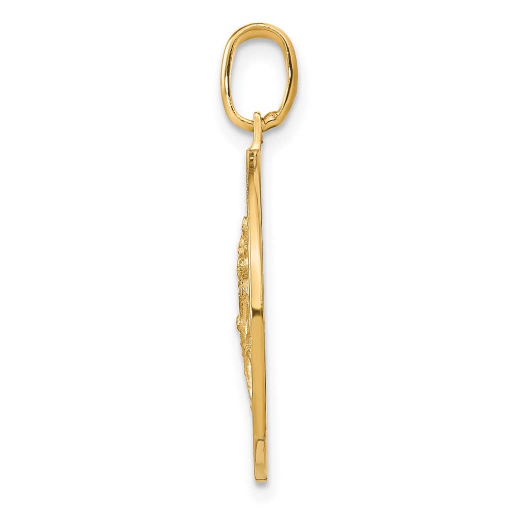 14K Yellow Gold Round St. Christopher 23.25 mm x 21 mm Pendant