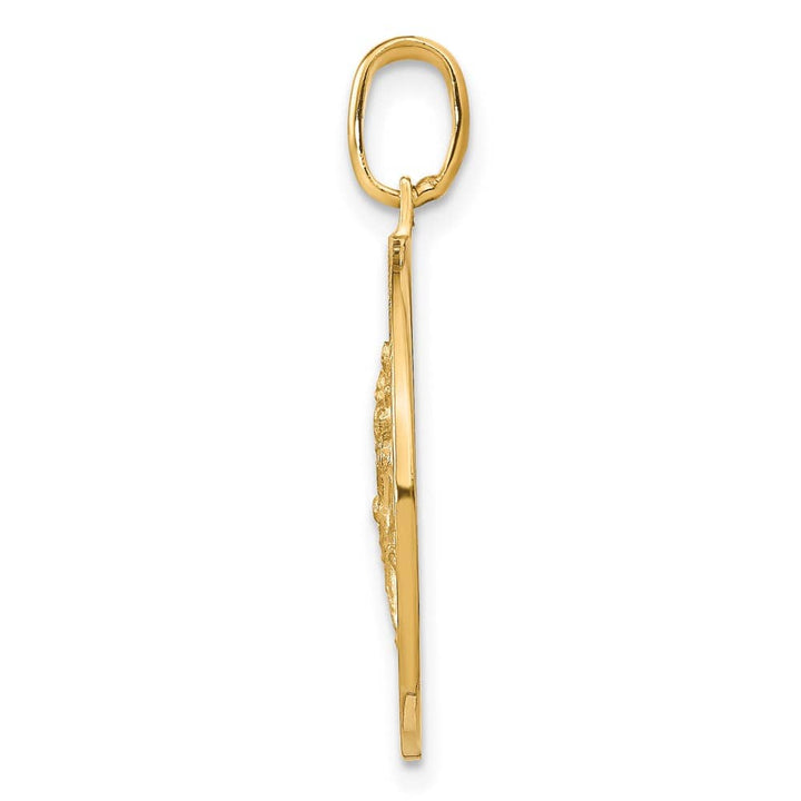 14K Yellow Gold Round St. Christopher 23.25 mm x 21 mm Pendant