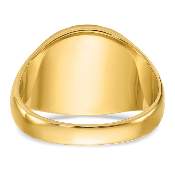14k Yellow Gold Ruby IB Goodman with Blue Enamel Men's Blue Lodge Ring