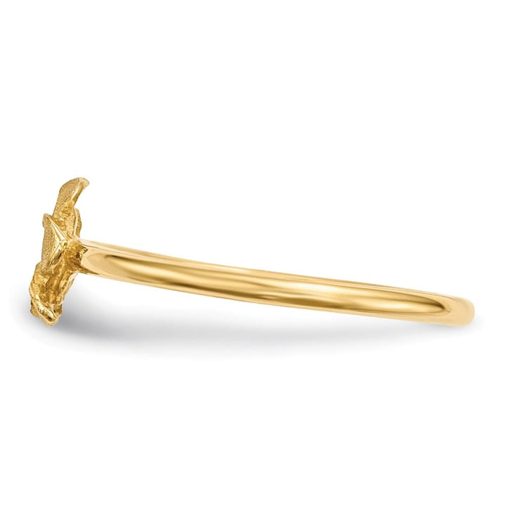 14k Yellow Gold Satin and D.C. Plumeria Ring