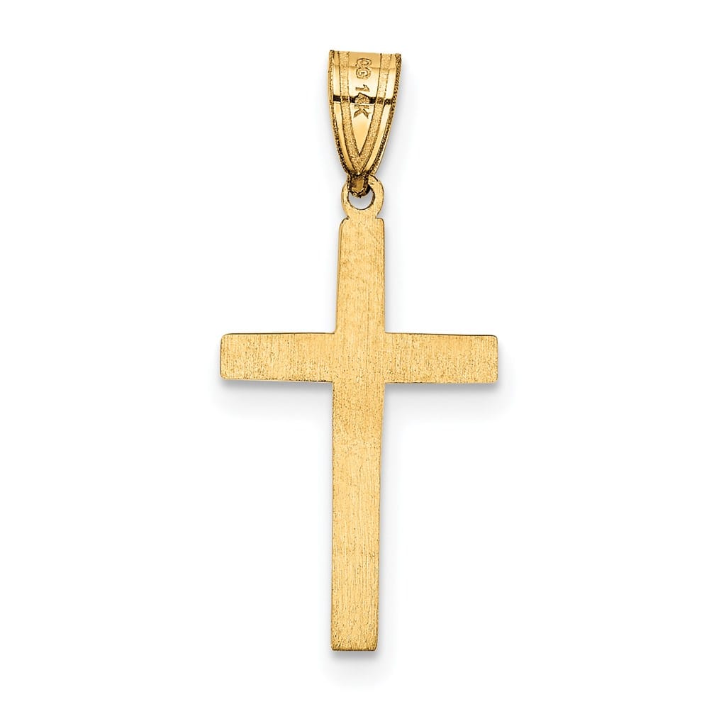 14K Yellow Gold Satin Cross Charm 20x12mm, view 4 of 4