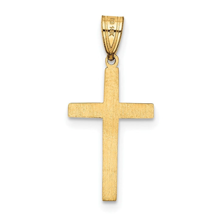 14K Yellow Gold Satin Cross Charm 20x12mm, view 4 of 4