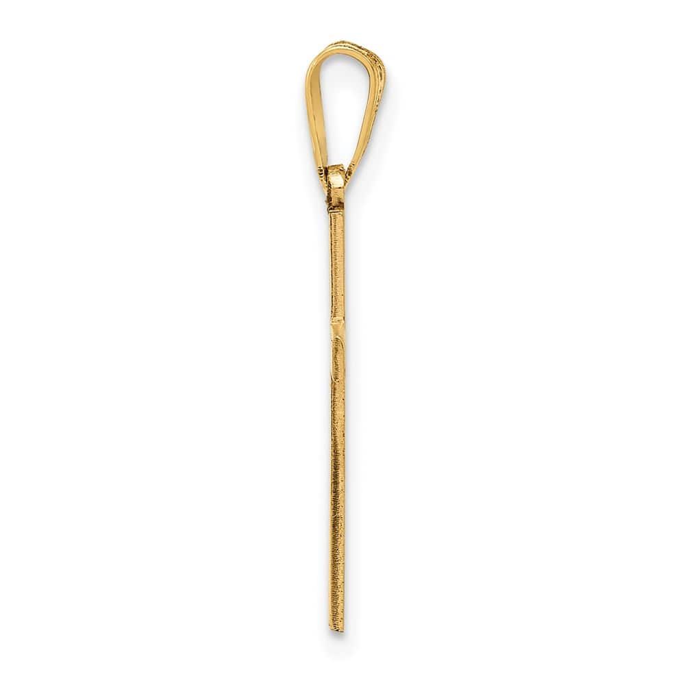 14K Yellow Gold Satin Cross Charm 20x12mm, view 2 of 4