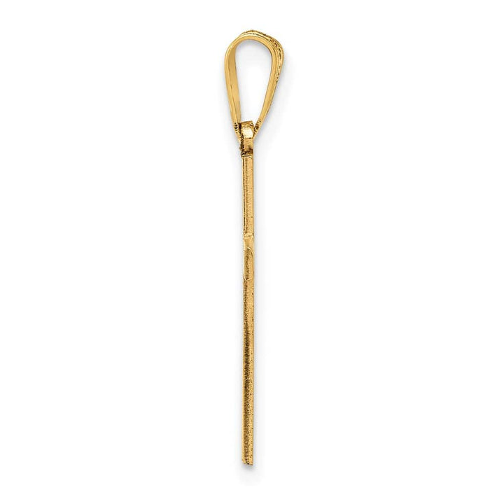14K Yellow Gold Satin Cross Charm 20x12mm, view 2 of 4