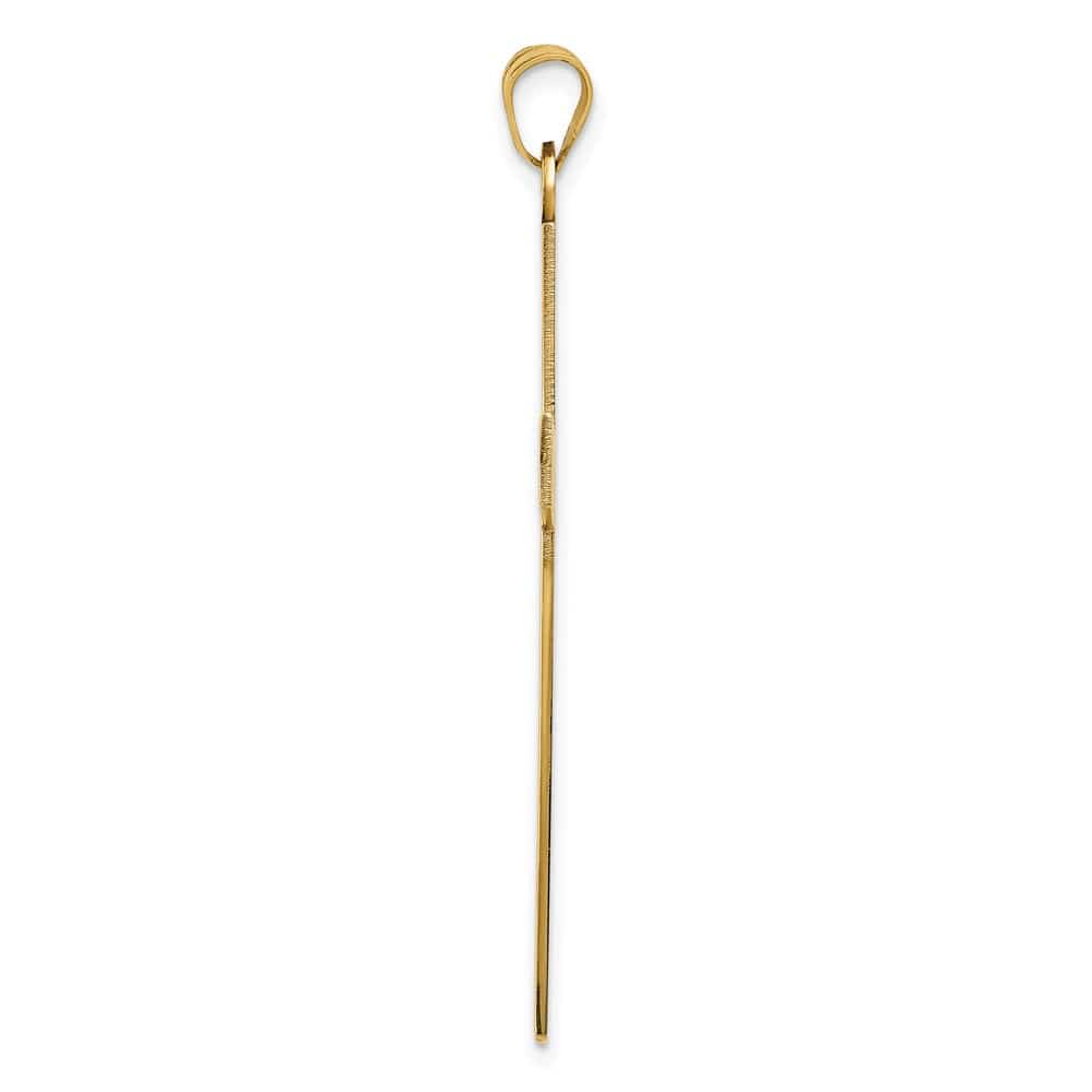 14K Yellow Gold Satin Cross Pendant 43x26mm, view 2 of 4