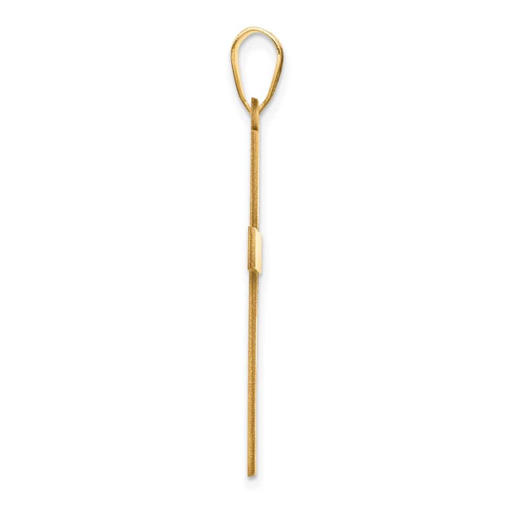 14K Yellow Gold Satin Polished Cross Pendant 34x21mm, view 2 of 3